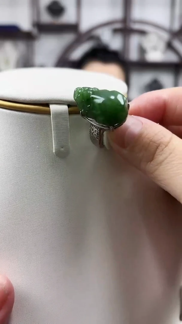 颈饰未镶嵌和田玉貔求戒指