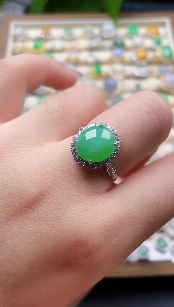 银S925镶嵌戒指翡翠44