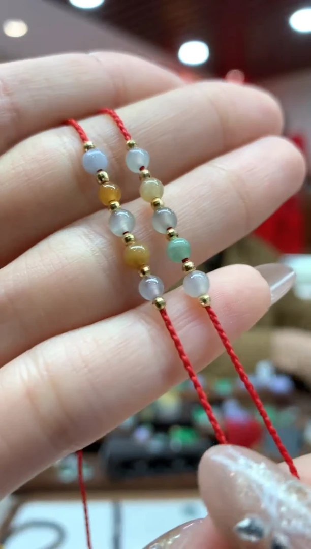 【闪购商品】翡翠手绳18K金镶嵌手绳多样性发货1件