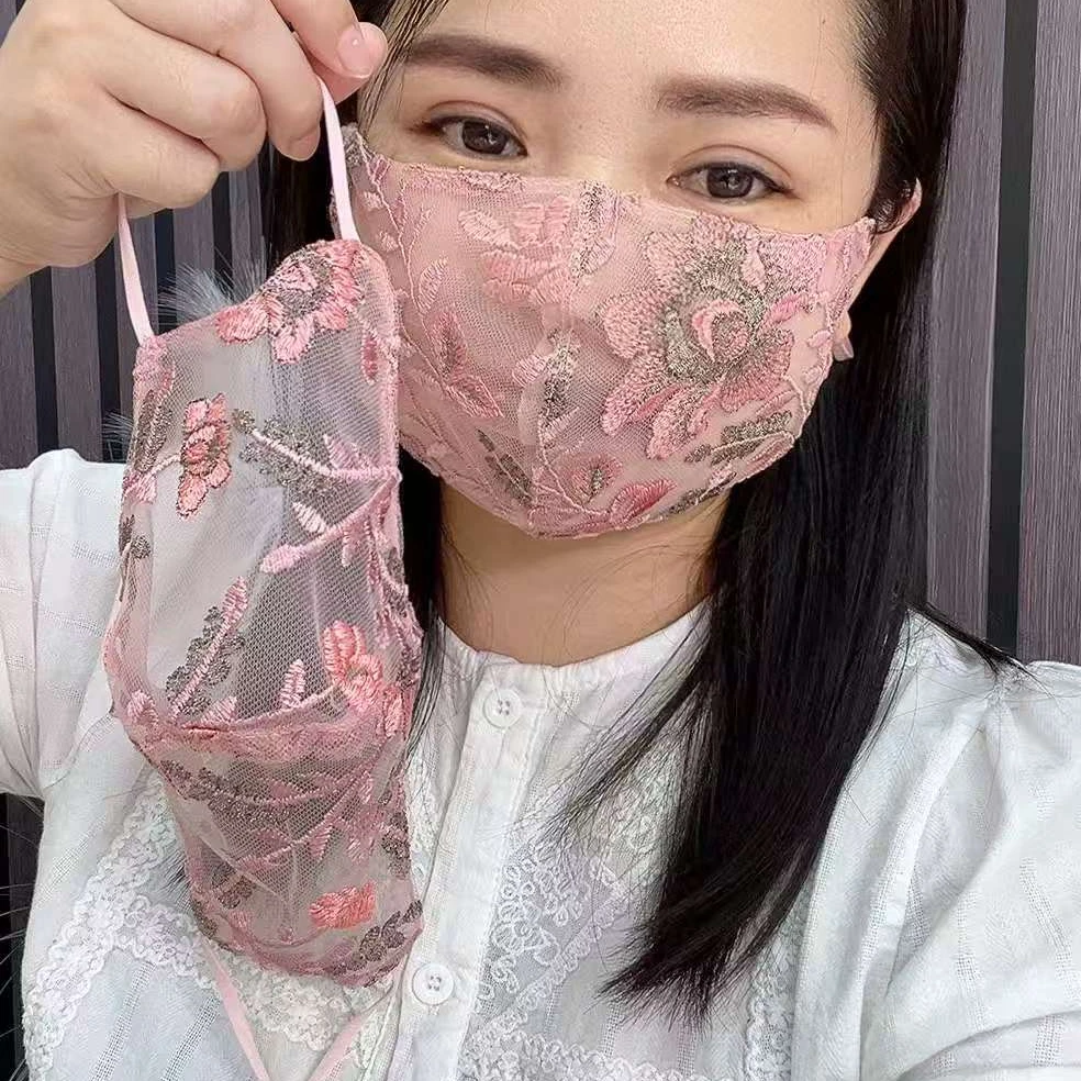 透明色防尘防晒口罩金色成人可折叠防霾口罩防护透气