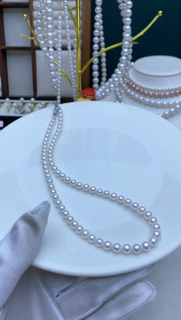 【闪购商品】淡水珍珠项链银S925镶嵌6-7