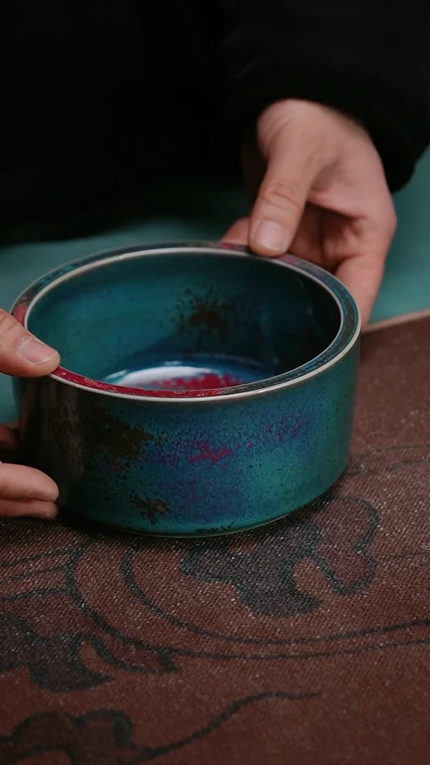 【闪购商品】100-1直壁建水（炉钧釉窑变随机）