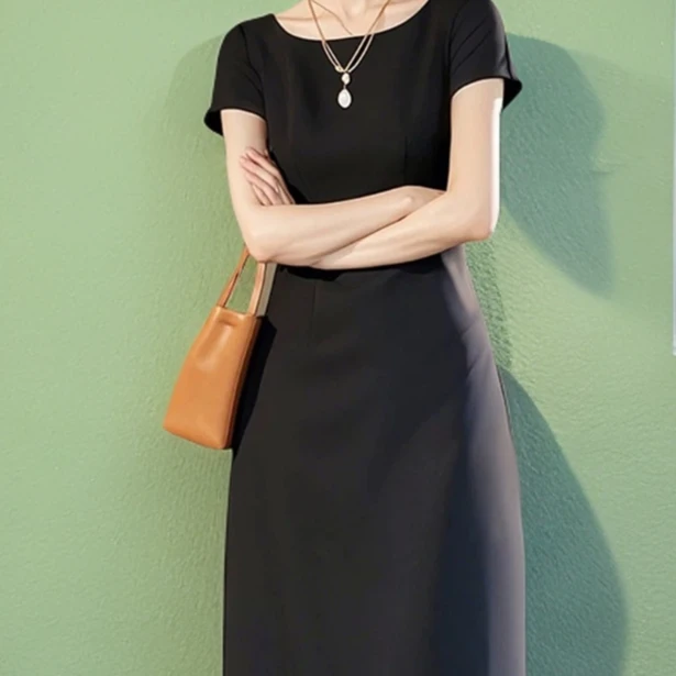 【艺呐专属】连衣裙夏天透气气质清凉裙子短袖新款洋气女装中长款