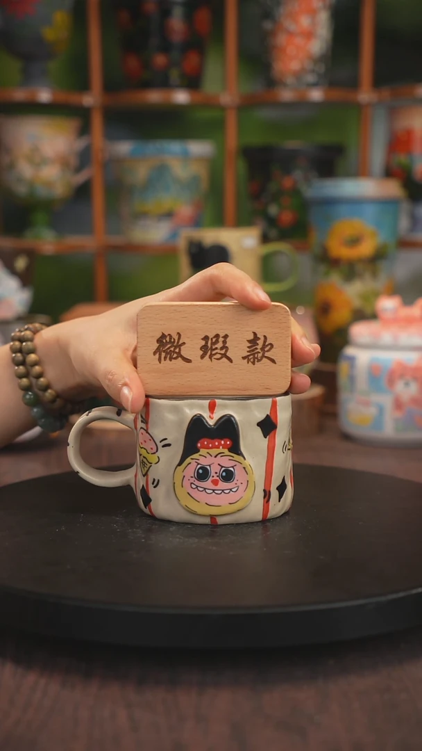 景德镇釉下彩手绘拉布微瑕