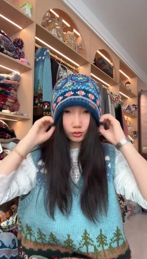 羊毛美利奴蓝色爱心