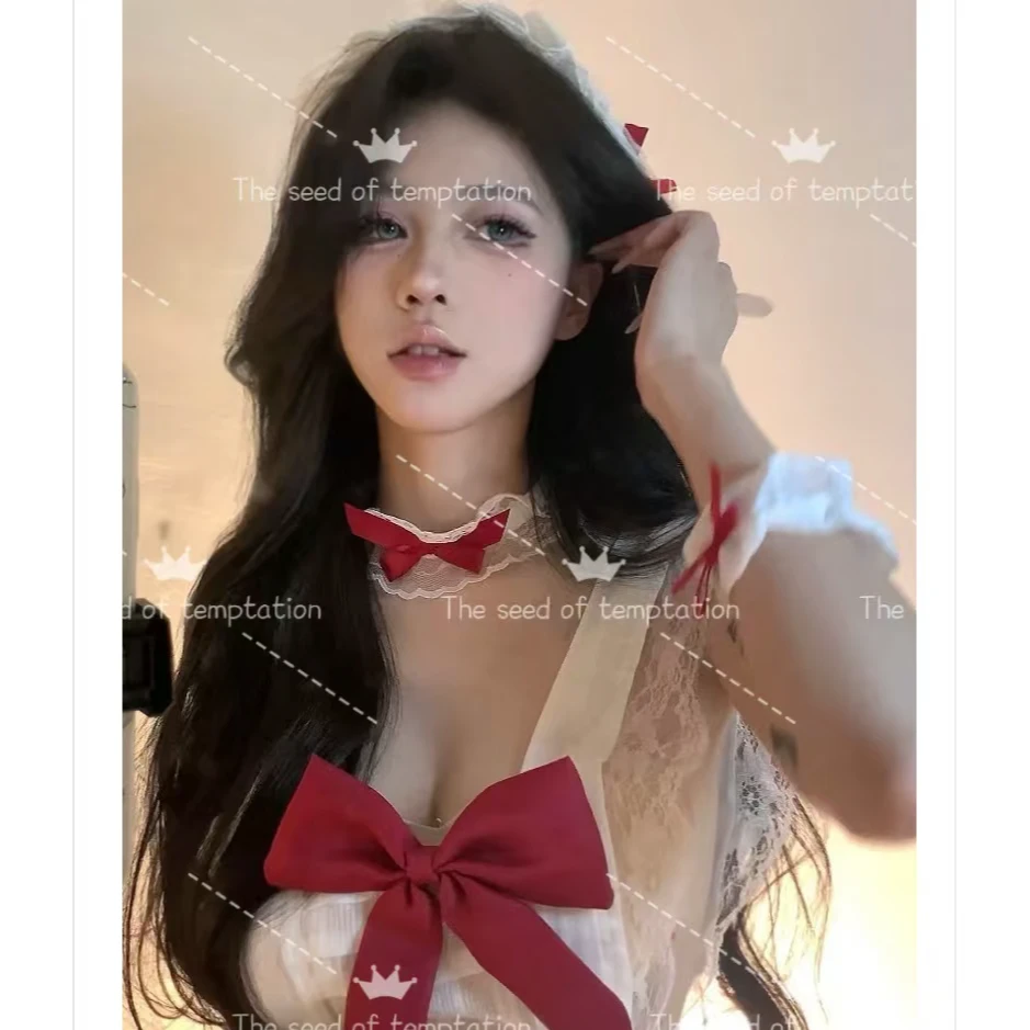 TSOT「秘制点心」纯欲夏季新款蝴蝶结俏皮连衣睡裙