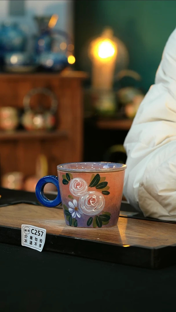 【闪购商品】杯手绘心瓷陶瓷浮力微瑕