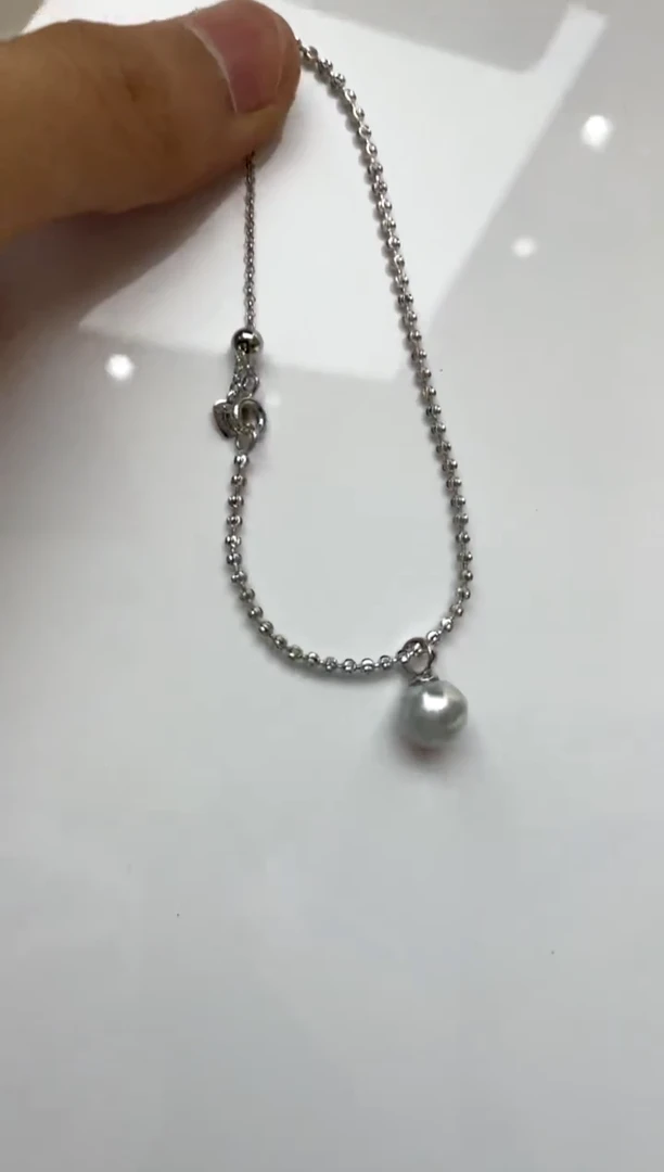 银S925镶嵌手绳海水珍珠8-9