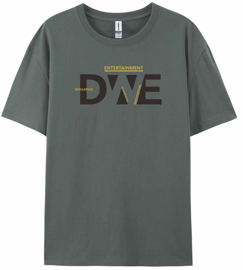 B29100#欧版宽松纯棉夏季印花时尚情侣同款圆领百搭短袖