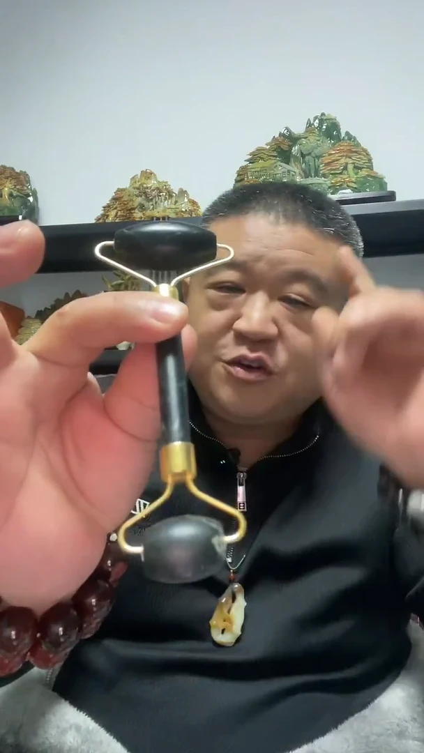 未镶嵌蛇纹石玉按摩器滚脸棒