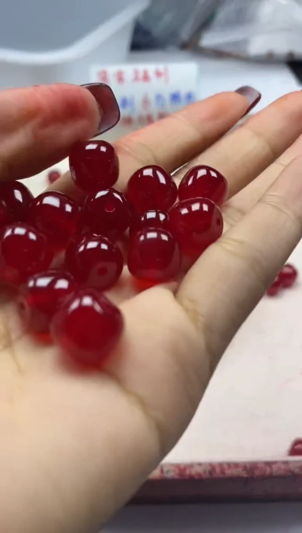 【闪购商品】玛瑙/玉髓颈饰未镶嵌W1175鸽血红老型11*10mm*4颗