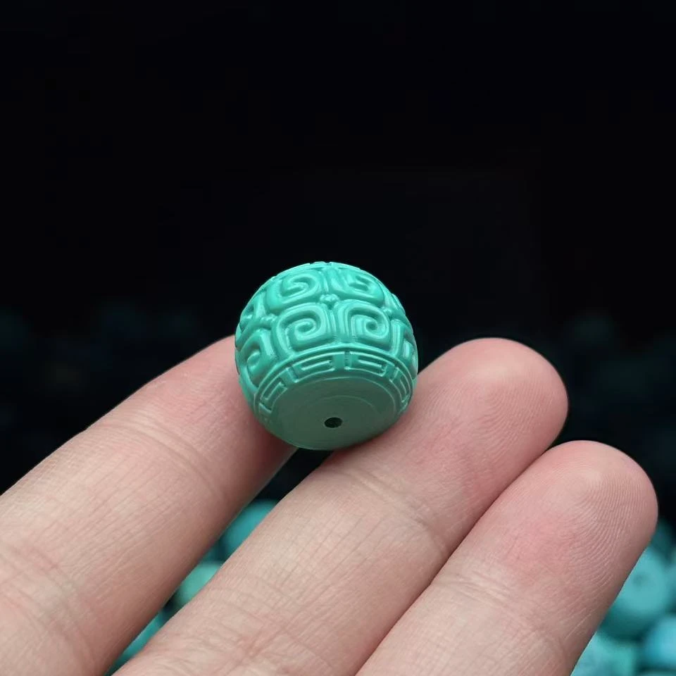 【094】16x14mm浅色回纹墩子文玩配饰(非珠宝玉石)