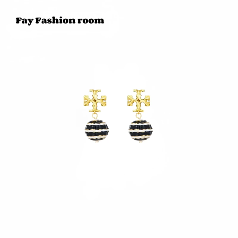 FAY |子怡同款黑白热气球高级复古风耳钉