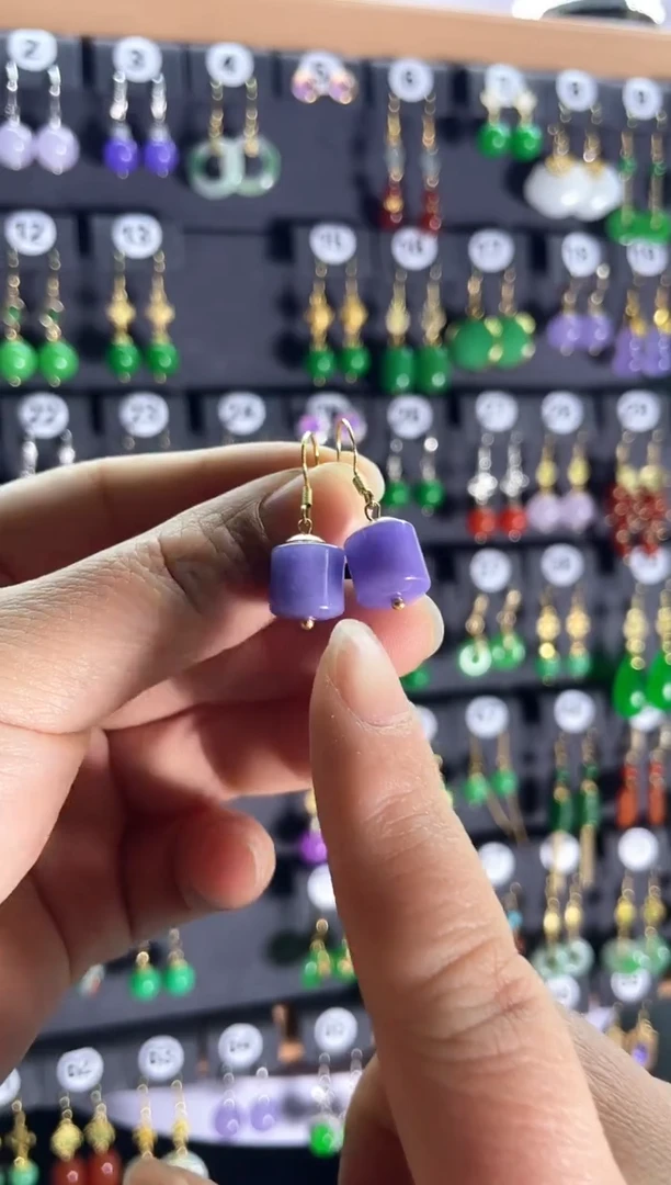 【闪购商品】翡翠耳饰银S925镶嵌425