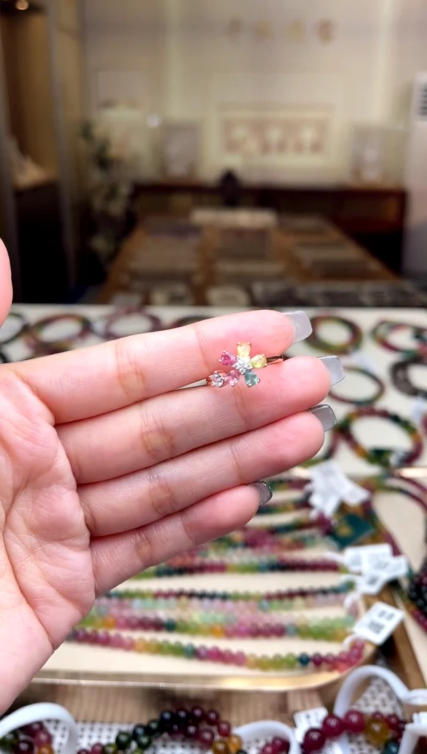 【闪购商品】碧玺/银S925镶嵌碧玺戒指多样性发货