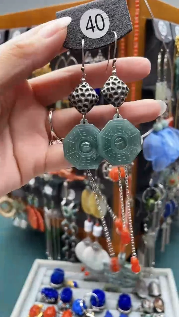 翡翠未镶嵌耳饰@***@饰品