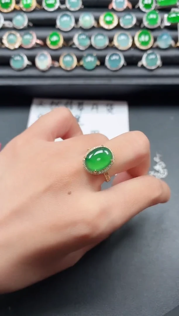 翡翠戒指银S925镶嵌11111