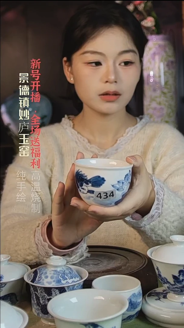 盘陶妙庐玉窑缸杯434