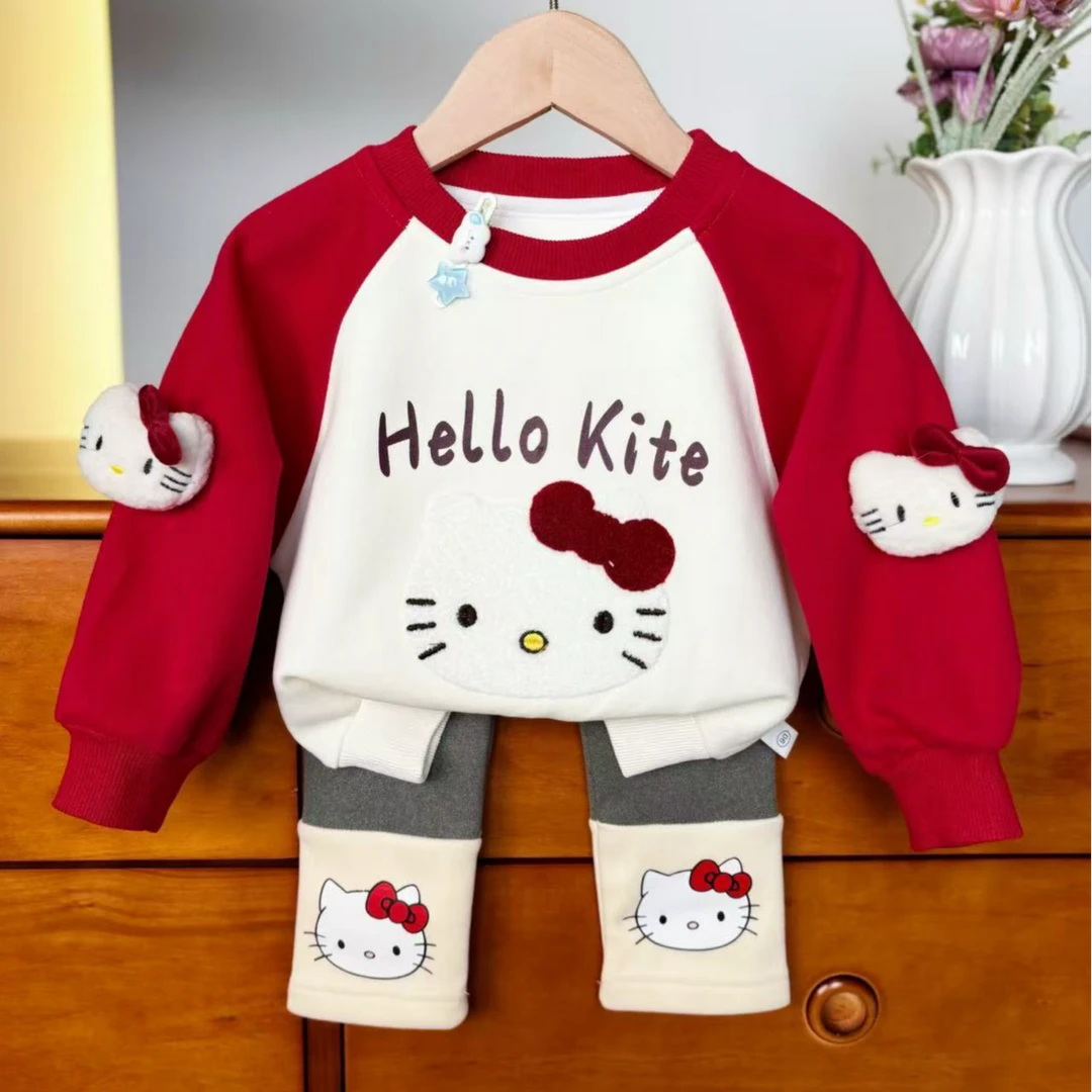 L2212女童春秋2025新款套装超萌春外出服早春衣服可爱上衣打底裤