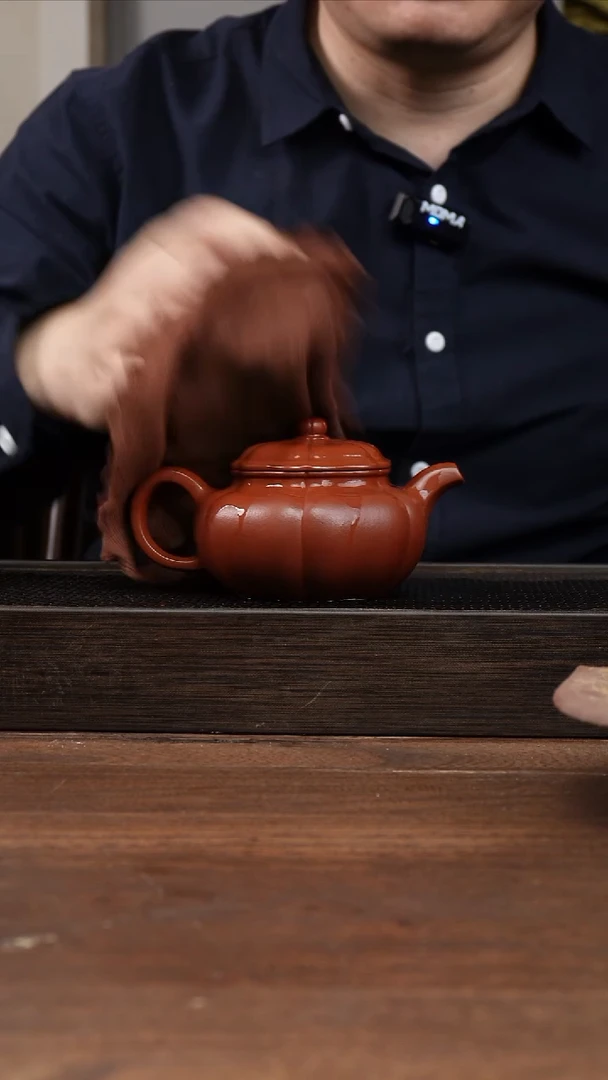 茶杯紫砂兵**援朱泥筋纹葵仿古     240CC