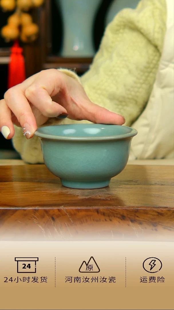 全手工仿古釉大压手杯不完美