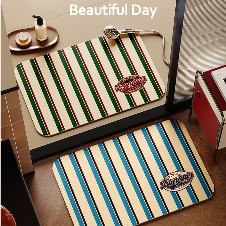 珀斯海岸美式复古浴室地垫卫生厕所门口速干吸水防滑门垫脚垫卫浴