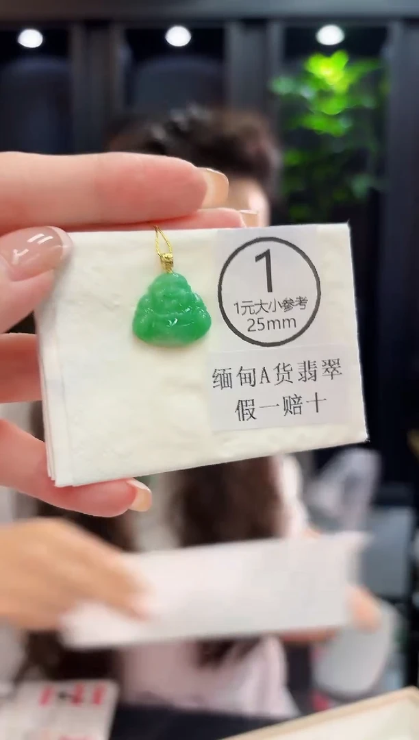 颈饰18K金镶嵌翡翠 缅料A货/支持复检/一件