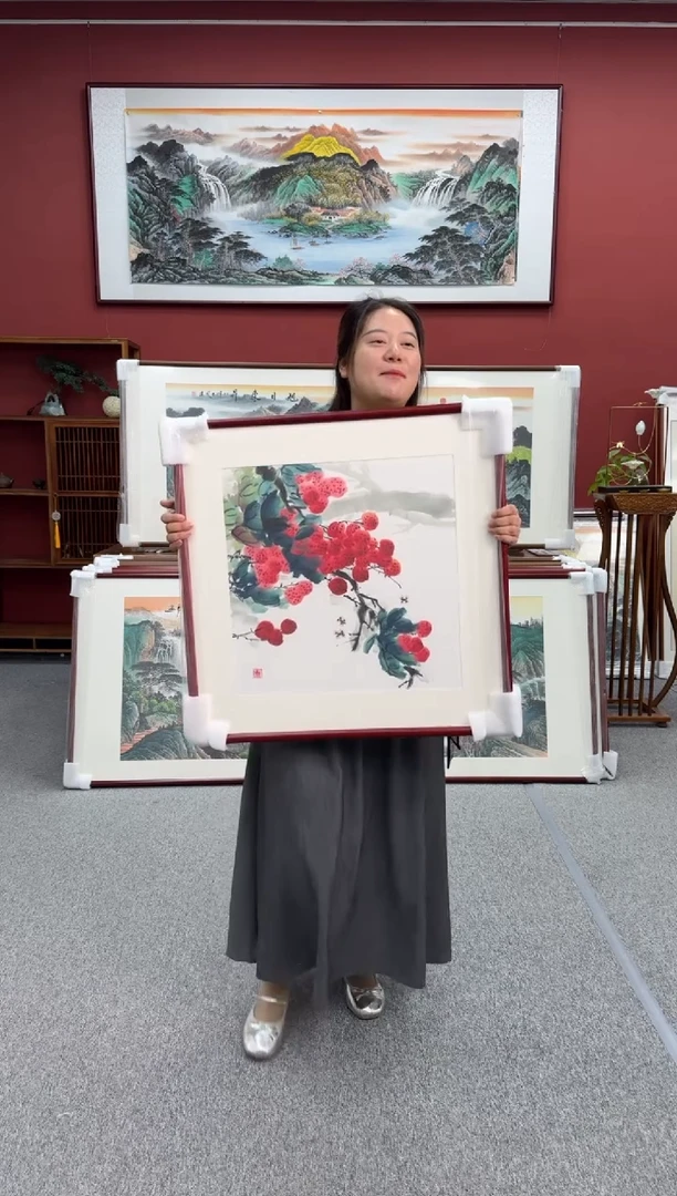 国画手绘  斗方 68*68