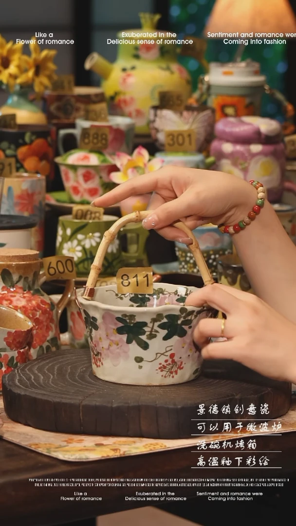 陶瓷811景德镇高温釉下彩手工手绘款式