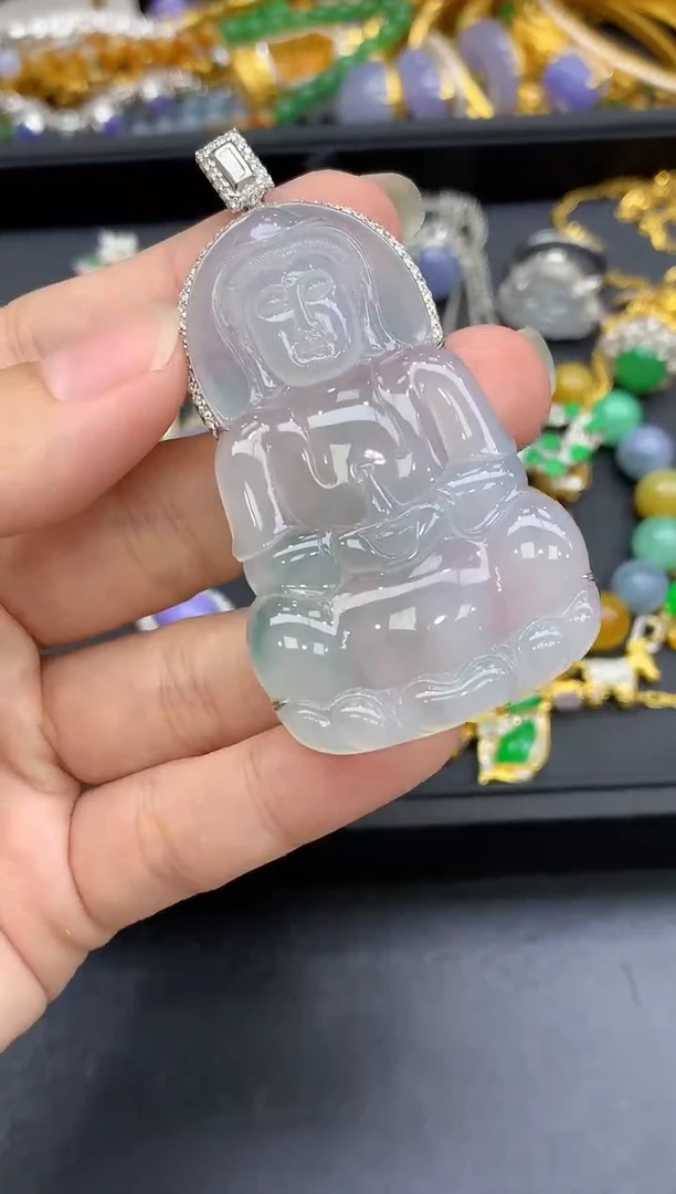 颈饰18K金镶嵌翡翠713-中国好珍宝