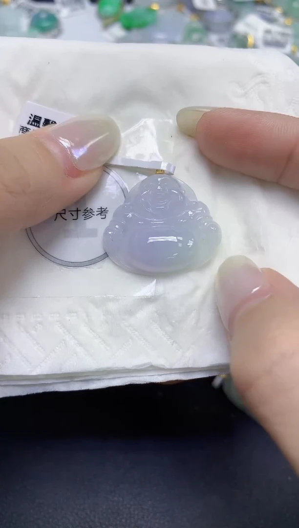 颈饰18K金镶嵌翡翠天然缅甸翡翠A货百元以上9元证书费自理