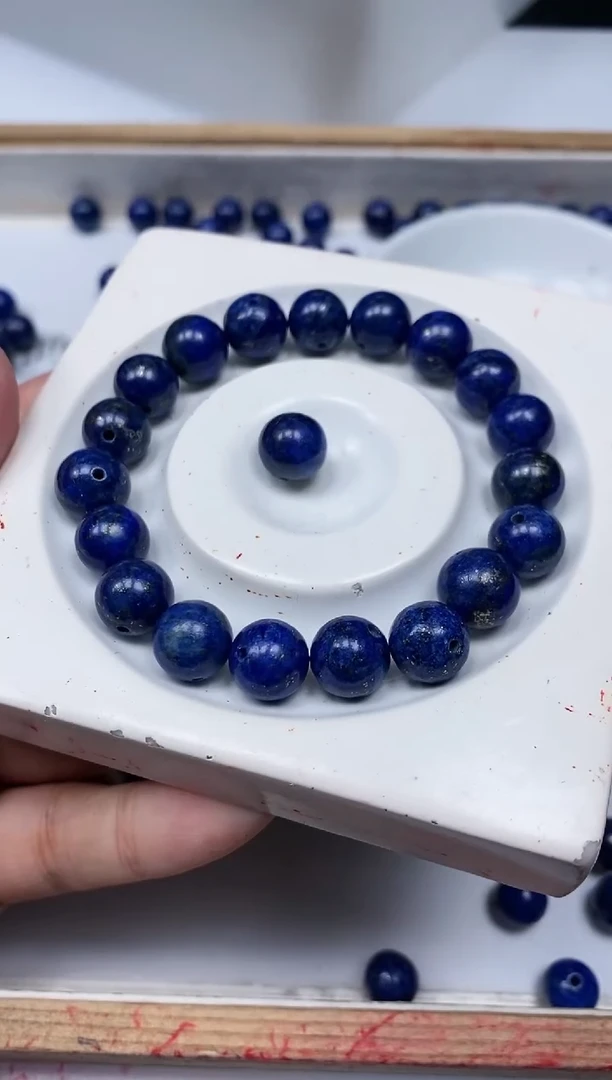 青金石未镶嵌散珠B716 青金石10mm5颗9.9元