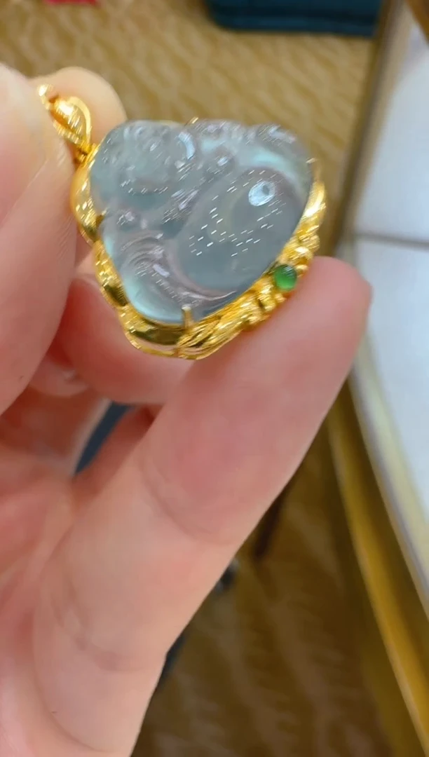 翡翠18K金镶嵌吊坠(不含链)多样性团购发一件