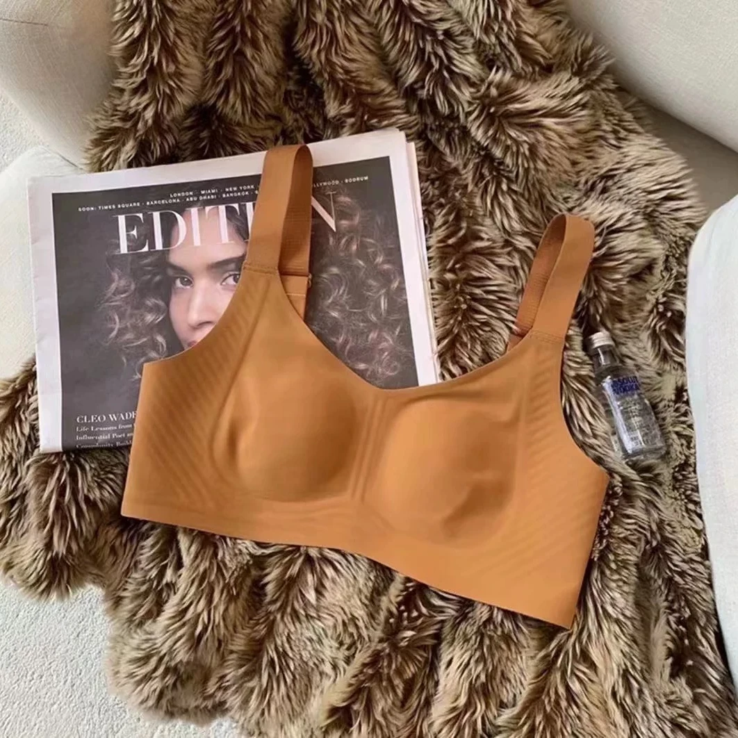 FF薄款内衣兔耳朵大胸显小无痕无钢圈舒适3D软支撑防下垂胸罩超薄