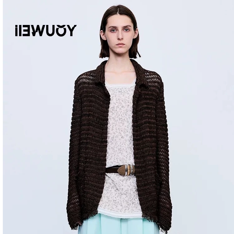 【顾文婷推荐】YOUWEI有尾25 和纸纱线立体花针编织外套 Y2425304