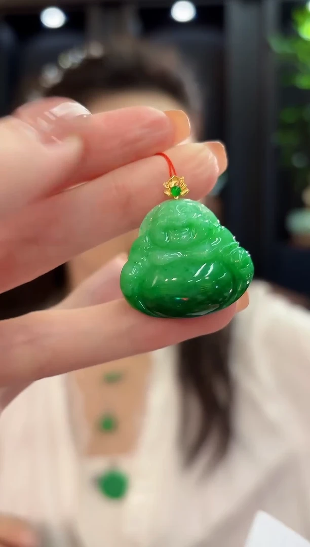 吊坠(不含链)18K金镶嵌翡翠 缅甸A货/支持复检/一件