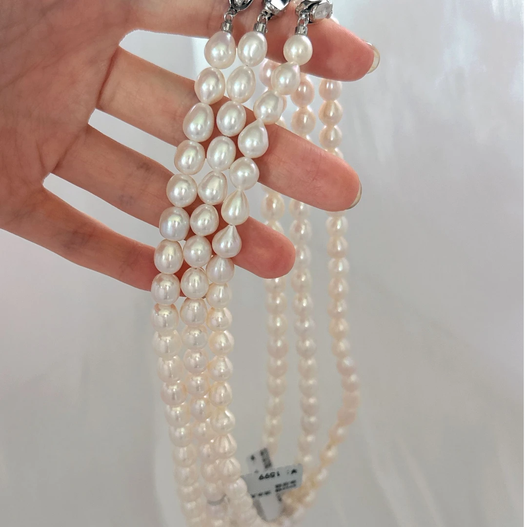 S925银 淡水无核珍珠项链 7-8mm X688（多样性发一）