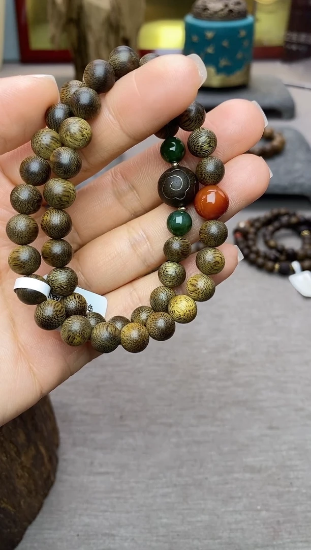 【闪购商品】沉香手串芽庄黄棋楠沉水老料0.8＋祥云1.2设计