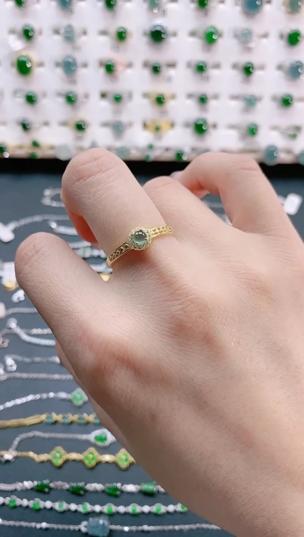 【闪购商品】翡翠戒指银S925镶嵌天然翡翠