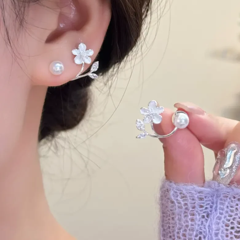 铜合金耳饰 2025春夏清新花珠环绕耳钉