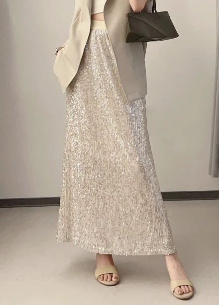 美洋MEIYANG【福袋】日落时分半身裙 blingbling~亮片直筒裙 L码