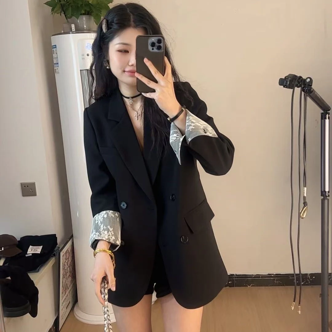 高级感气质灰色西装外套女2025春季新款宽松遮肉显瘦休闲通勤西服