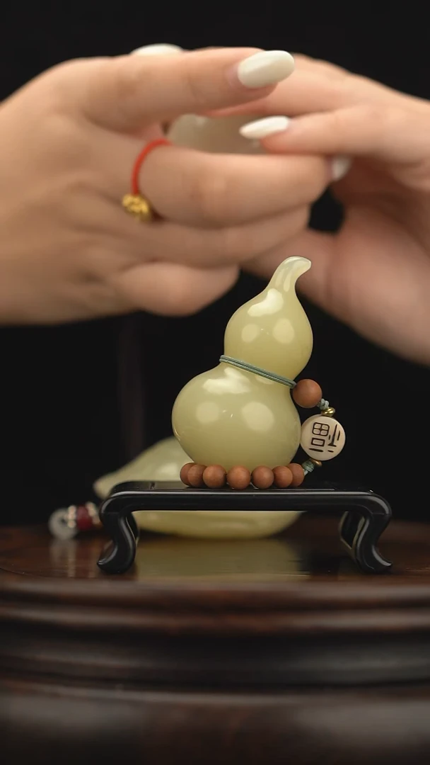 玉【手捻玉福禄】天然玉石手把件