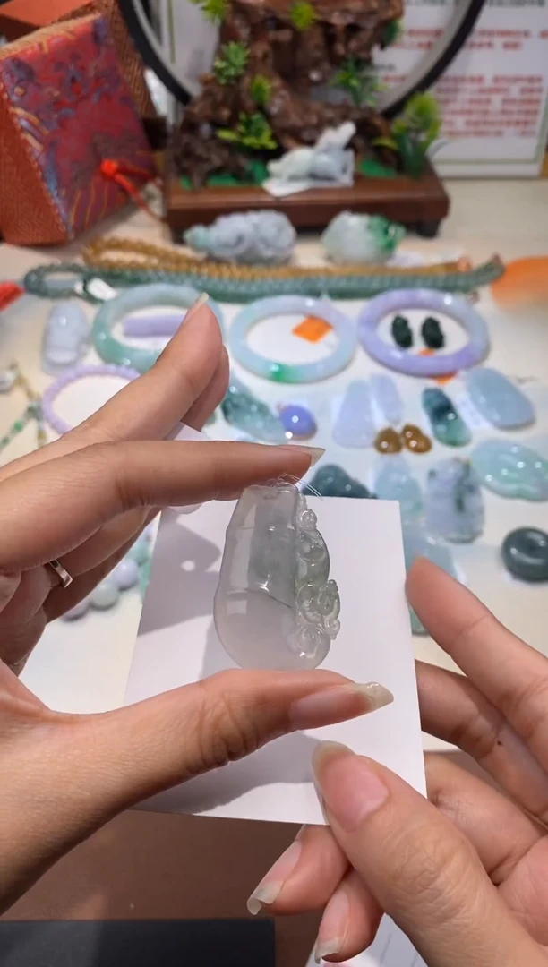 颈饰未镶嵌翡翠9875 翡翠挂件 节节高升