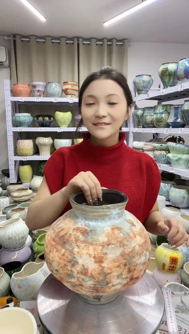 无孔   11.18陶瓷花盆直播链接高.      口