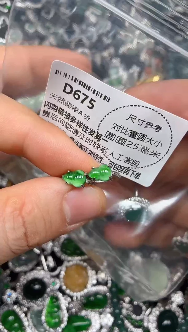 颈饰未镶嵌翡翠D675耳扣
