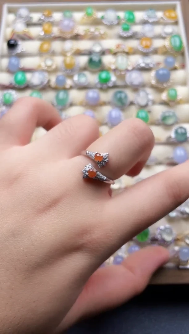 银S925镶嵌戒指翡翠9