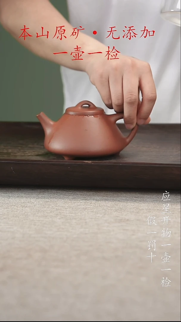 茶壶紫砂红降坡石瓢