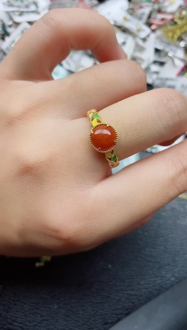 银S925镶嵌戒指翡翠1