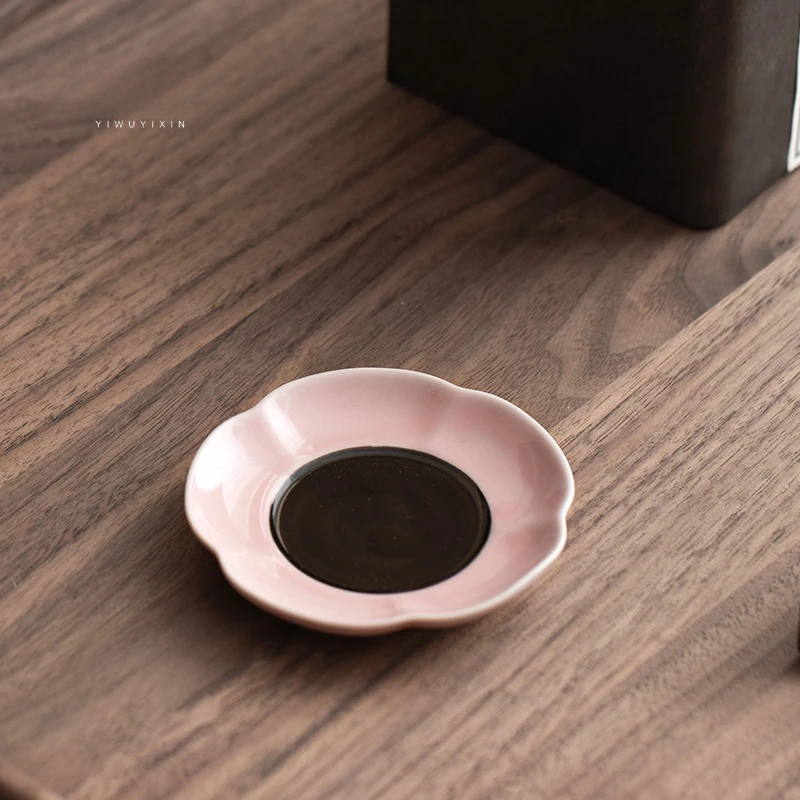 宜物宜心茶杯流霞粉黛中式茶道隔热茶托功夫茶具配件防烫茶垫家用